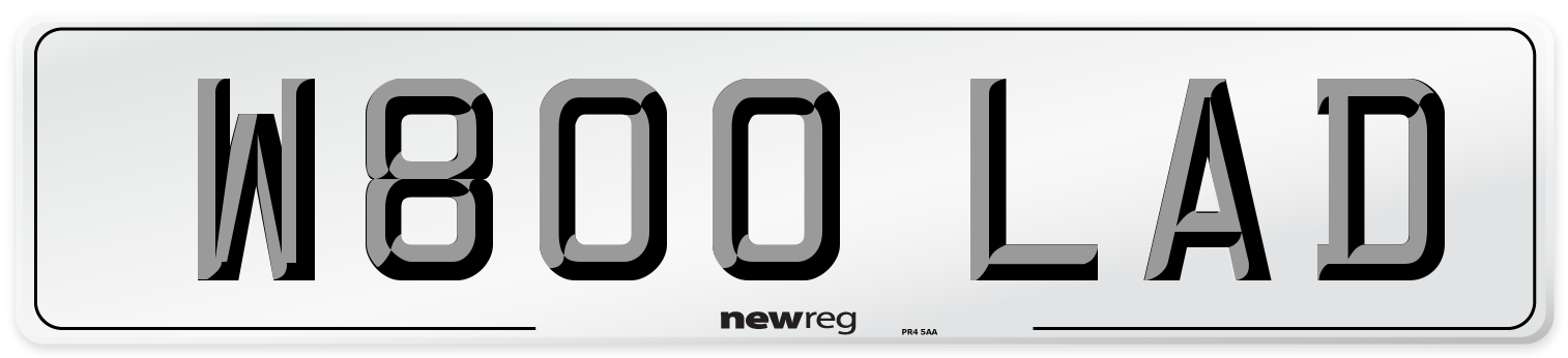 W800 LAD Number Plate from New Reg